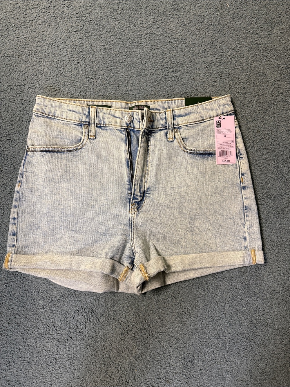 wild fable Light Blue Rolled Hem Denim Shorts
